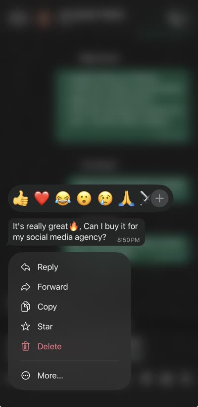 Verified customer message